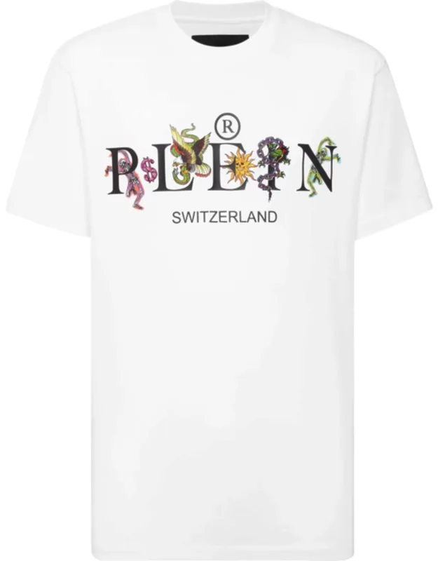 Jersey T-shirt Round Neck Ss Tattoo-themed Print, Saffian Leather Patch