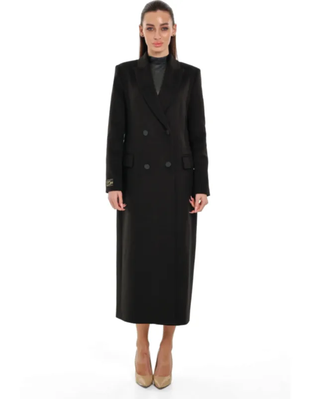 Longline Cashmere Wool Blend Coat