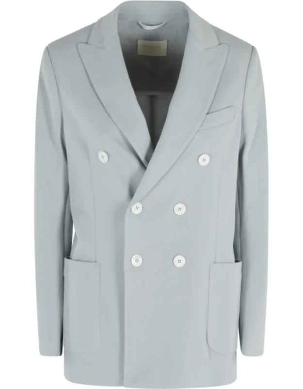 Honeycomb Double-breasted Cotton Blazer