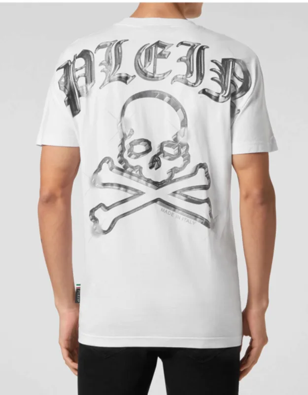 T-shirt With Round Neck And Kimono Cut Featuring Skull & Bones