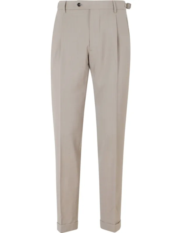 Retro Darts Waist Strap Wool-blend Trousers