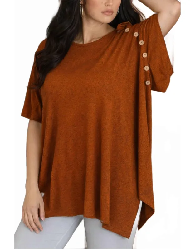 Relaxed Button Detail Poncho