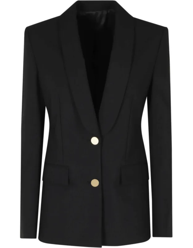 Tropical Wool Blazer With Gold Buttons