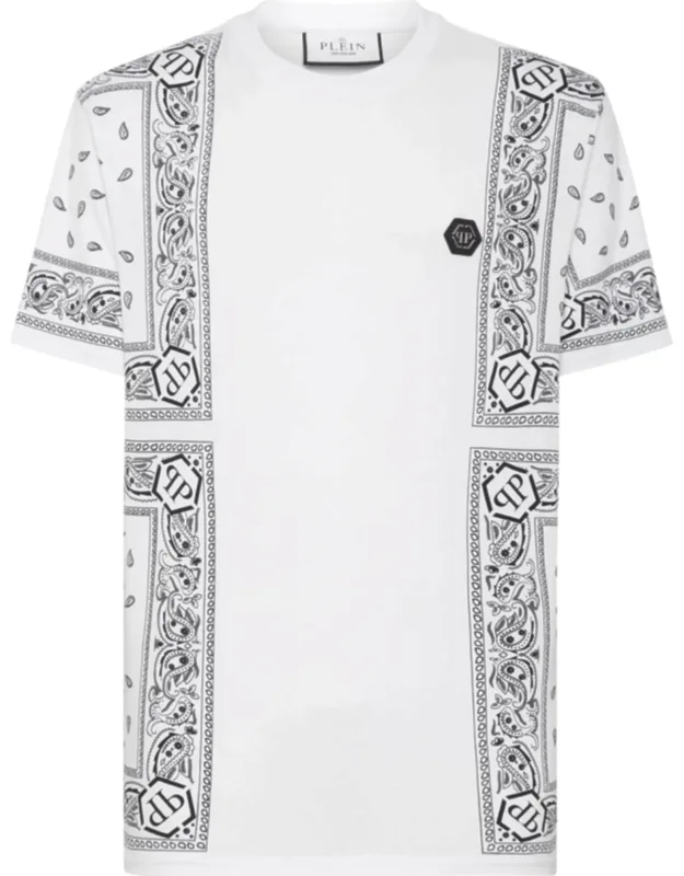 T-shirt With Round Neck And Paisley Bandana