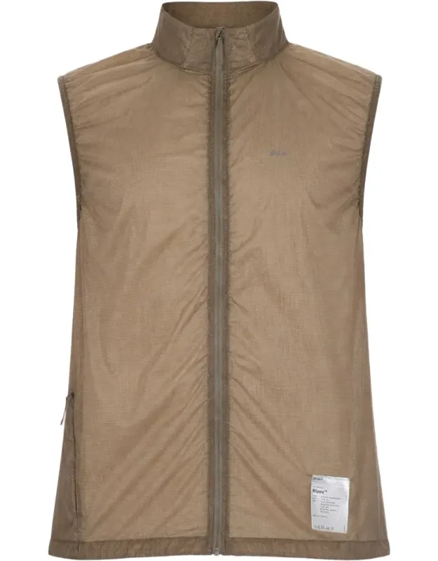 Sleeveless High-collar Nylon Jacket