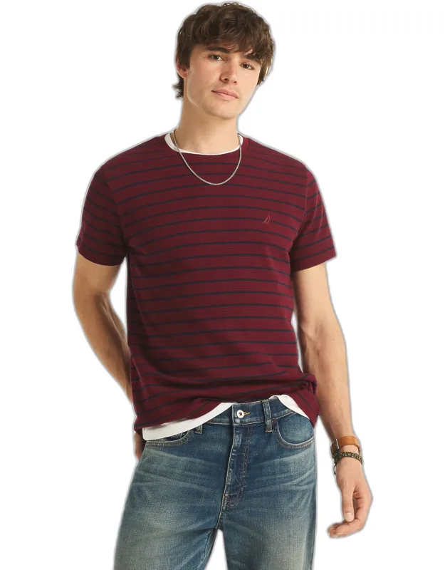 Navigator Waffle Knit Striped Crewneck T-shirt