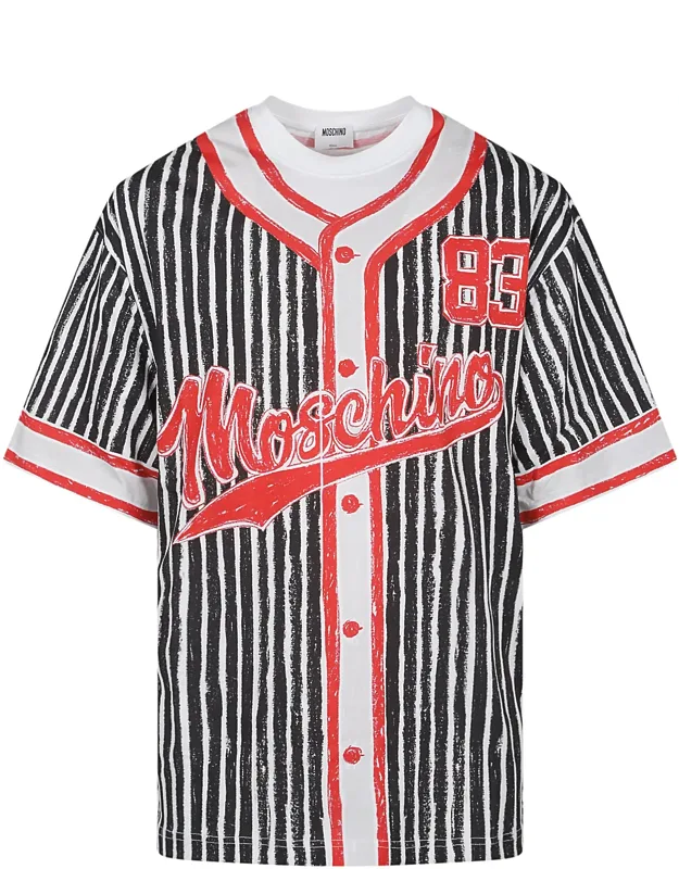 Stripe Logo Printed Cotton T-shirt