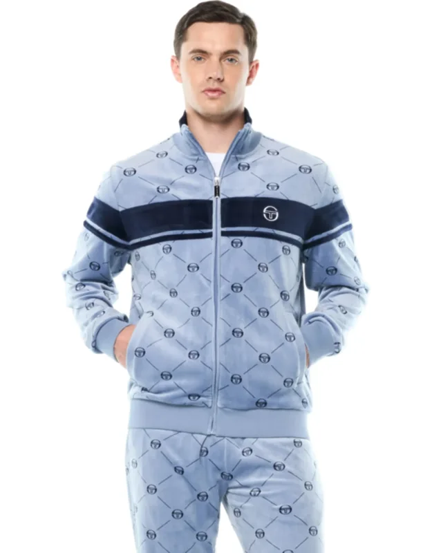 Damarindo Velour Track Jacket With Spacious Handwarmer Pockets And Rib-knit Trims