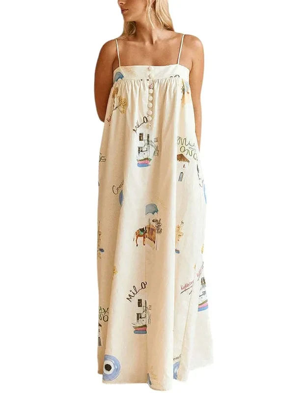 Linen-blend Dress