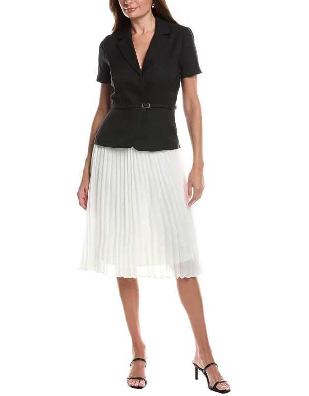 Front Pleated Jacket Dress