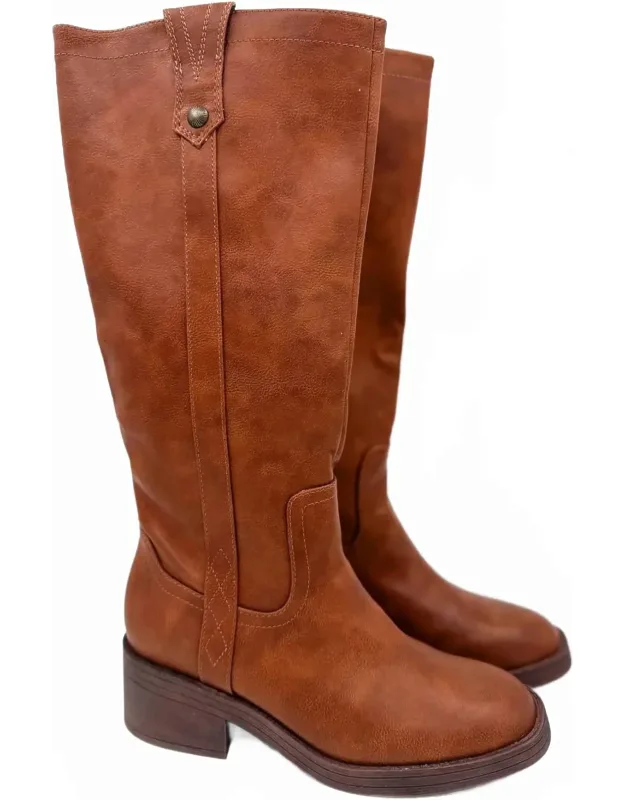 Faux Leather Tall Boots