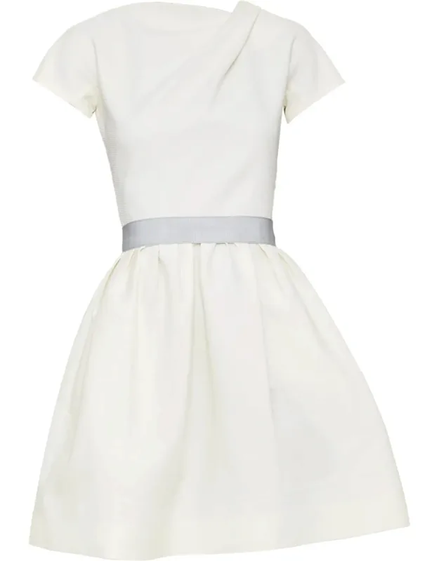 Origami Fold Belted Cotton Dress