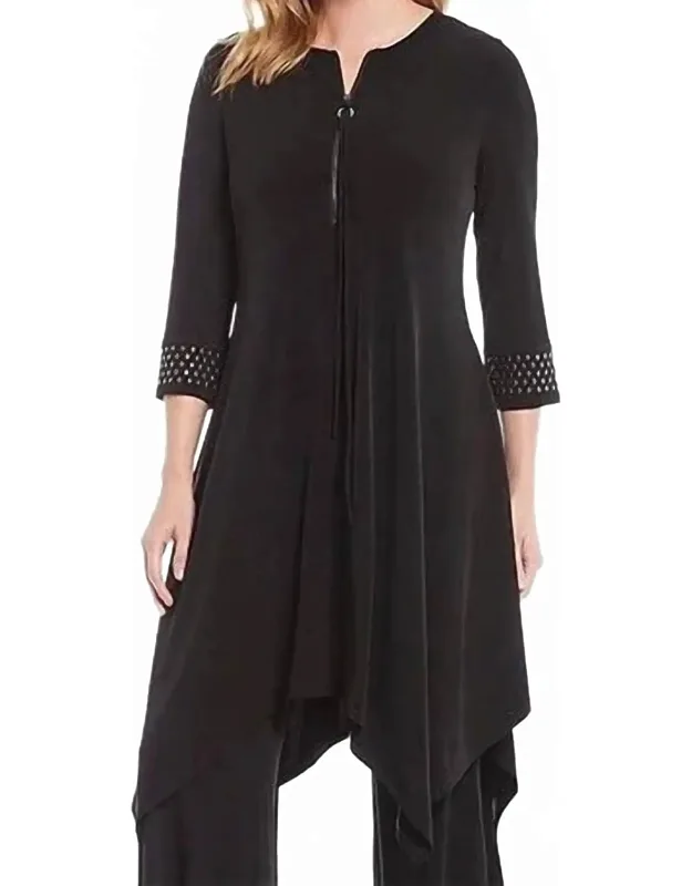Handkerchief Hem Embellished Tunic
