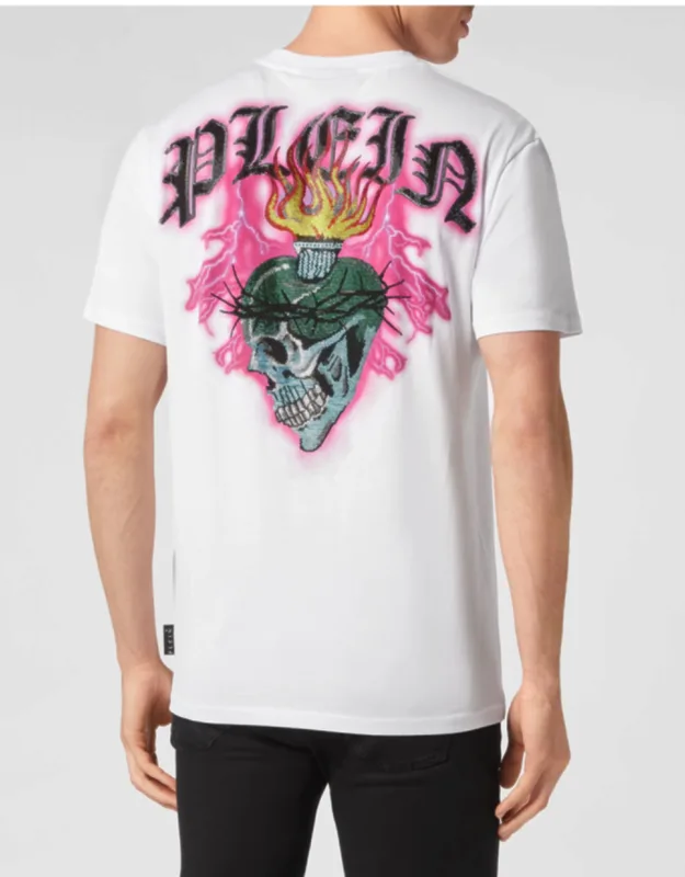 T-shirt With Round Neck And Love Tattoo