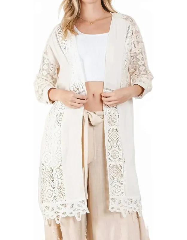 Lace Inset Cardigan