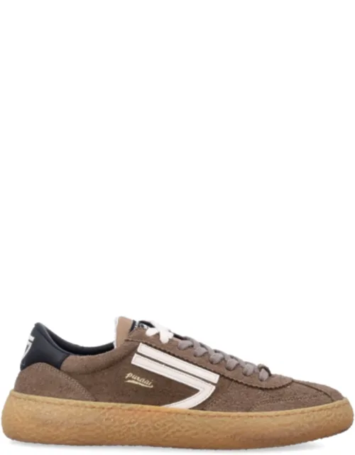 Vintage Contrast Leather Suede Sneakers