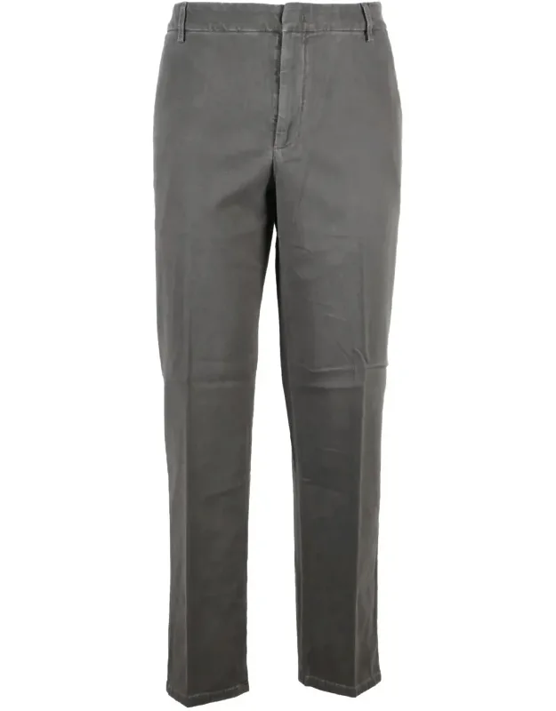 Straight-leg Stretch Cotton Trousers
