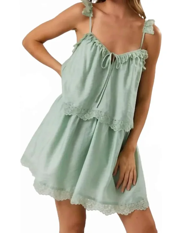 Lace Trimmed Mini Dress