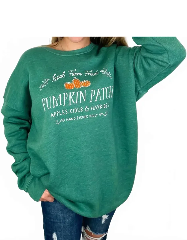 Pumpkin Long Sleeve Graphic Crewneck Sweatshirt
