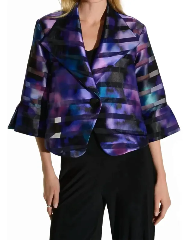 Abstract Print Swing Style Jacket