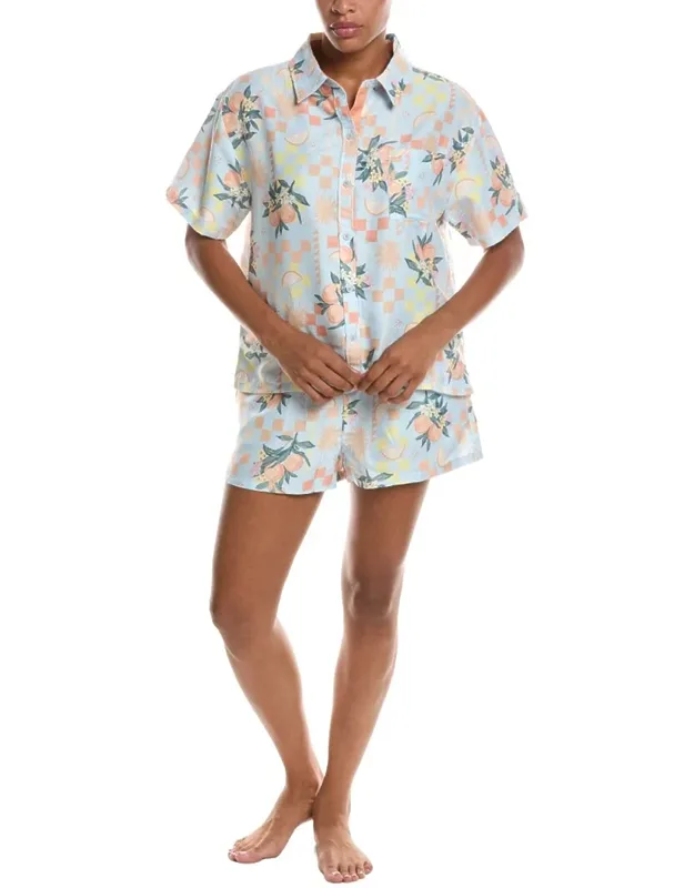 2pc Brunch Date Shortie Pajama Set