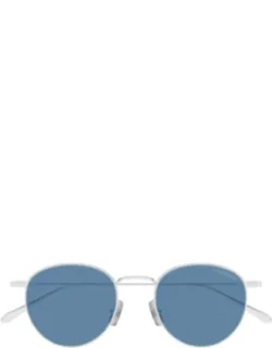 Silver Linea Nib Metal Round Sunglass