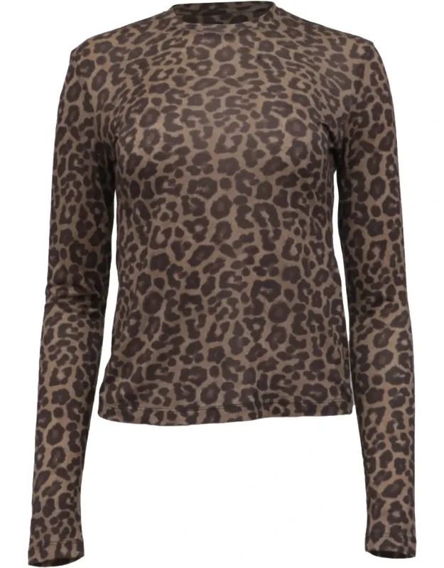 Leopard-print Long Sleeve T-shirt