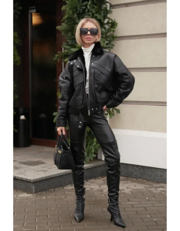Genuine Jumbo Shearling Leather Jacket