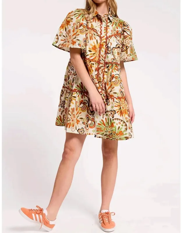 Fresh Pick Floral Button-down Dress