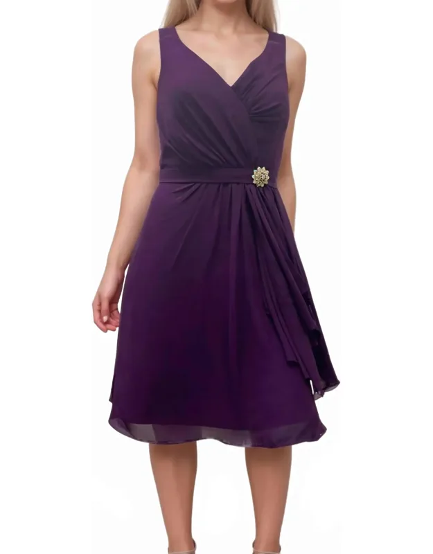 Mirabella Brooch Drape Mini Dress