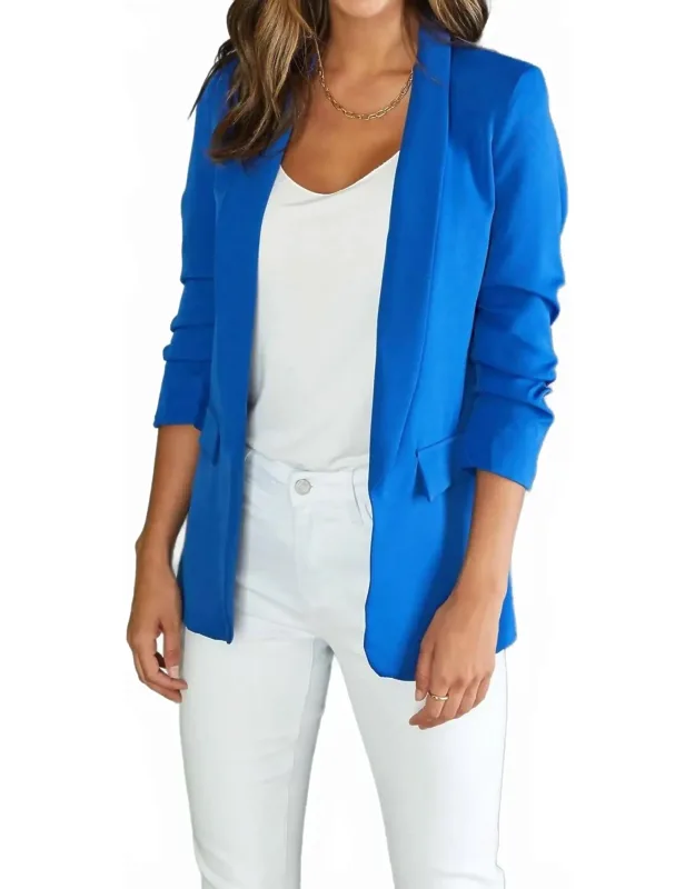 Three-quarter Ruched Sleeve Blazer