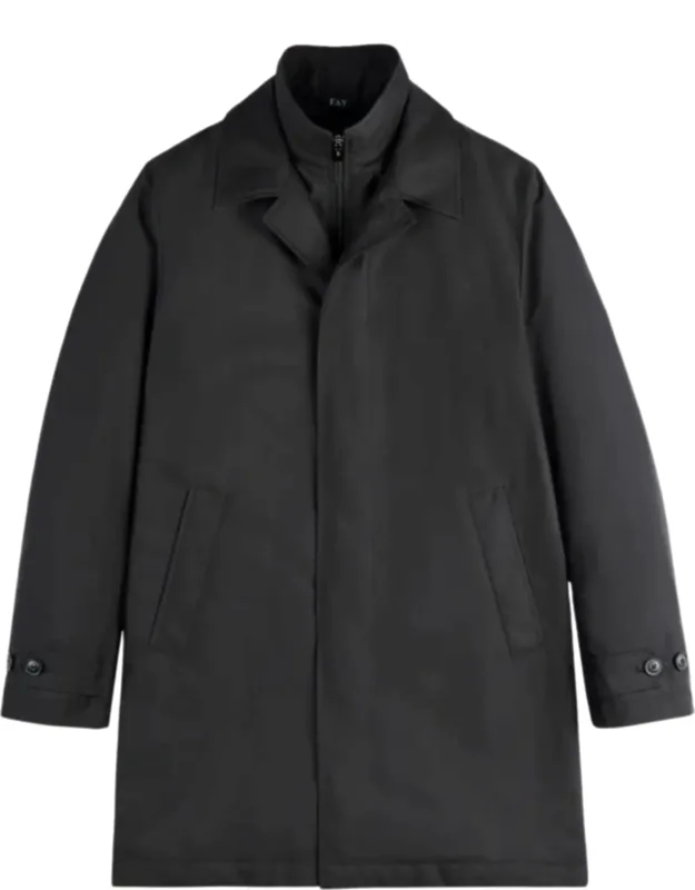 Minimalist Morning Coat With Concealed Closure And Quilted Interior