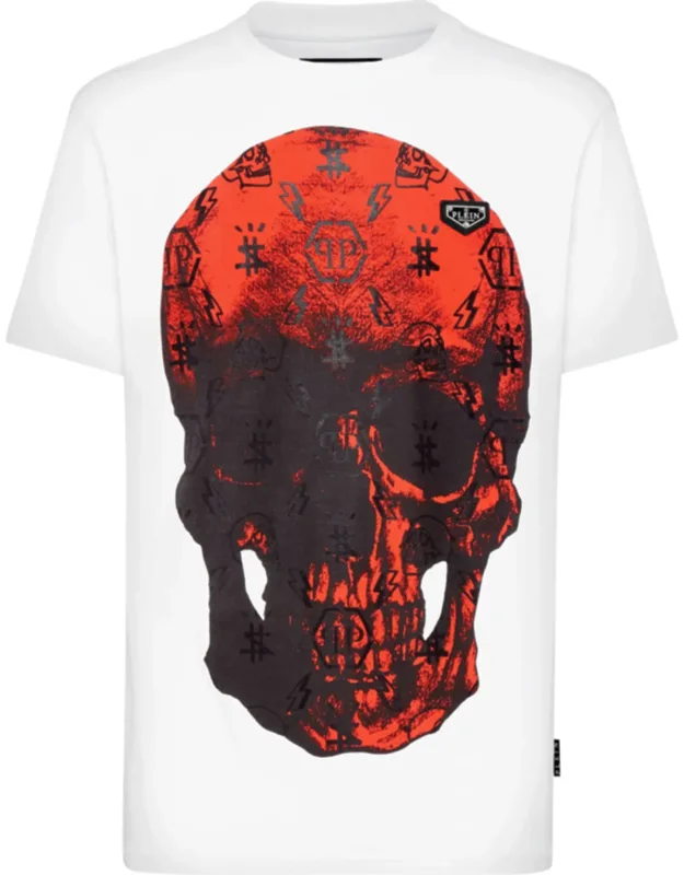 T-shirt With Round Neck And Skull Print