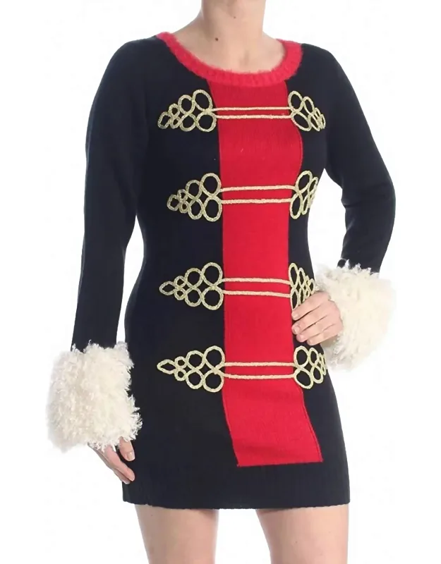 Activewear Embroidered Faux Fur Dress