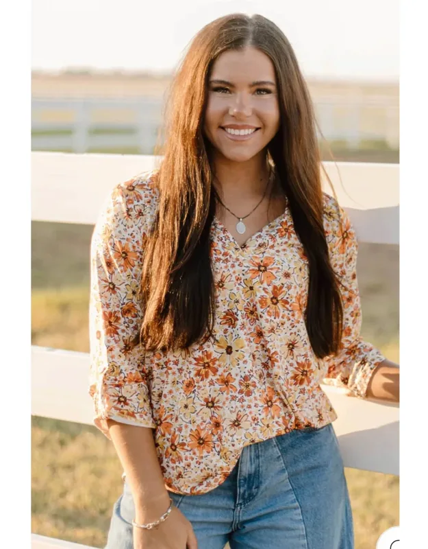 Fall Flowers Top
