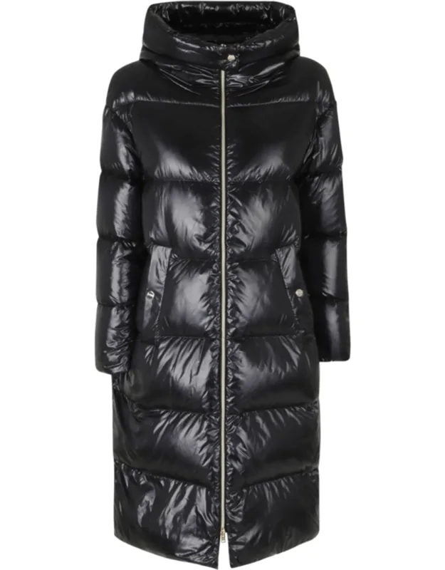 Crew Neck Hooded Down Jacket