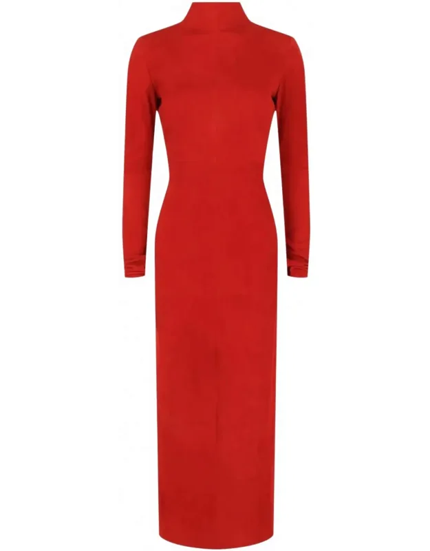 Backless Suede Dress