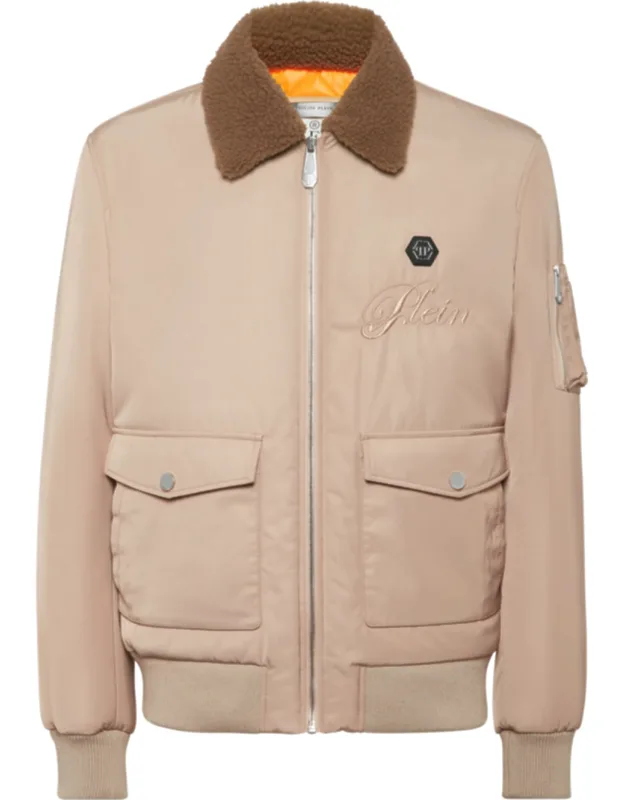 Aviator Jacket With Shearling Collar