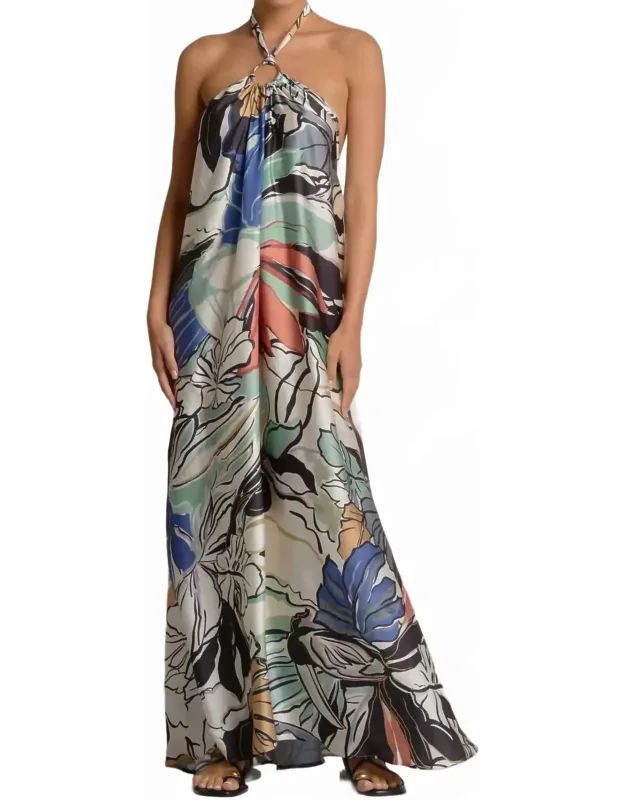 Maxi Halter With Ring Top Dress