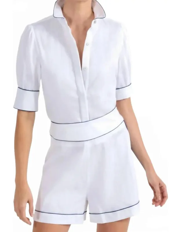 Short Sleeve Piping Shirt