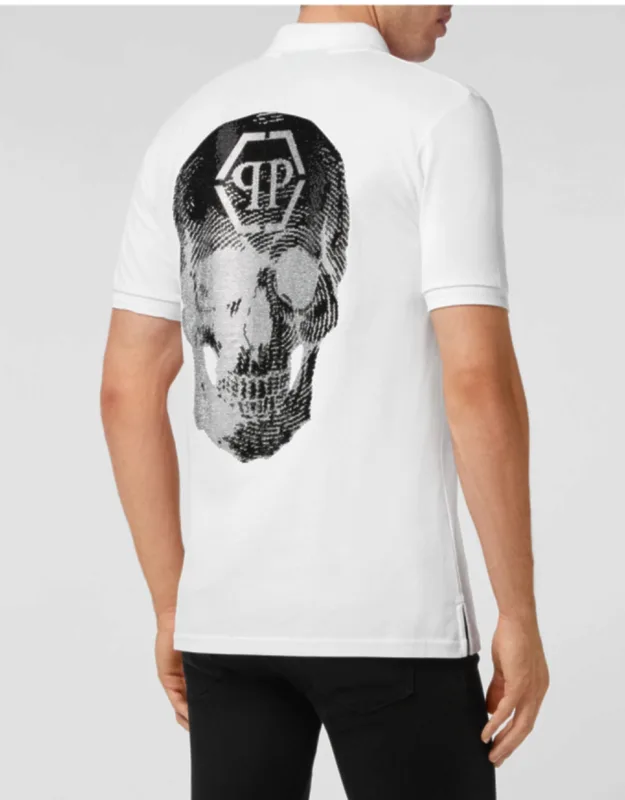 Slim Fit Polo Shirt With Crystals