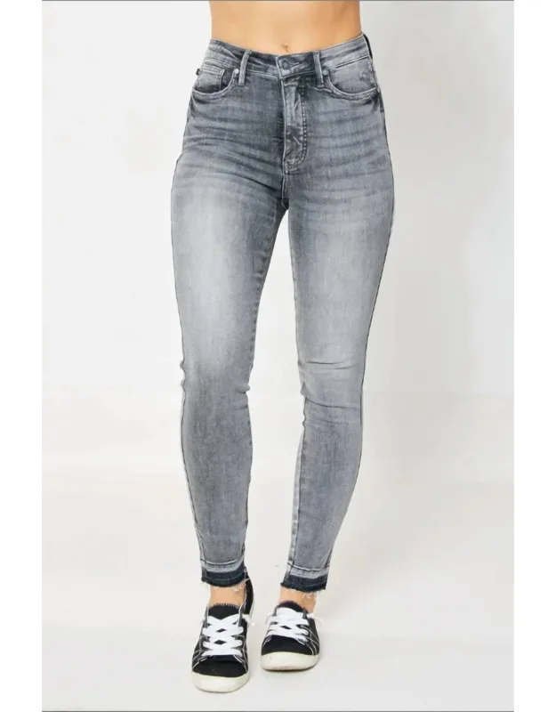 Tummy Control Release Hem Skinny Jeans