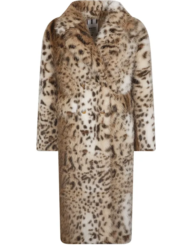 Leopard-patterned Faux Fur Coat