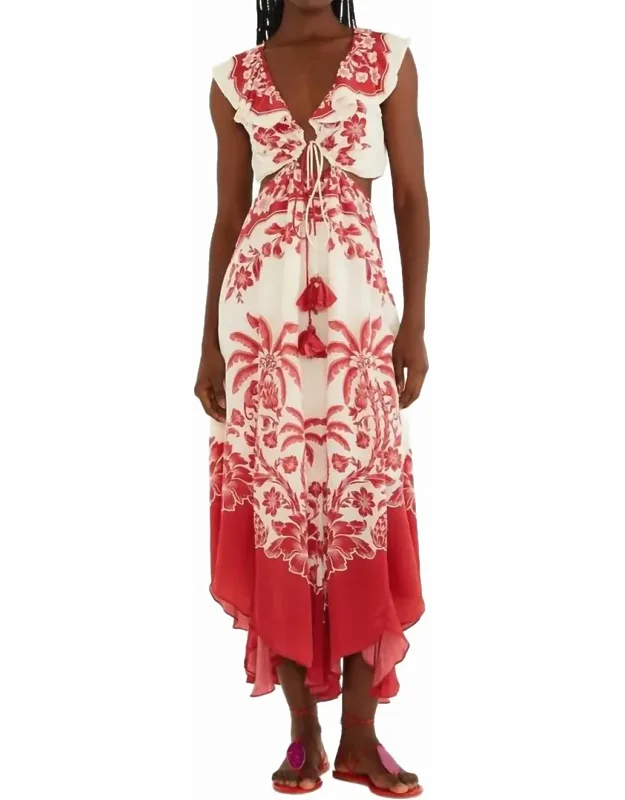 Cut Out Sleeveless Midi Dress