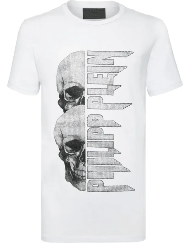 T-shirt With Round Neck And Skull Design