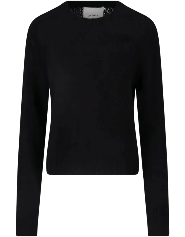 Classic Crew Neck Ribbed Trim Knit Sweater