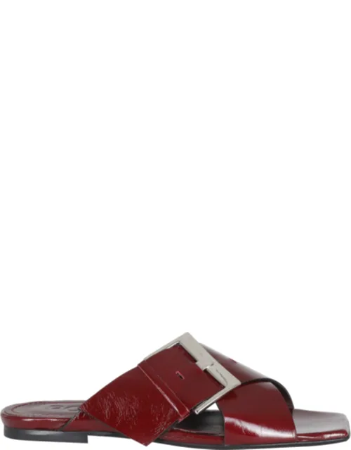 Pathos Buckled Calfskin Leather Mule