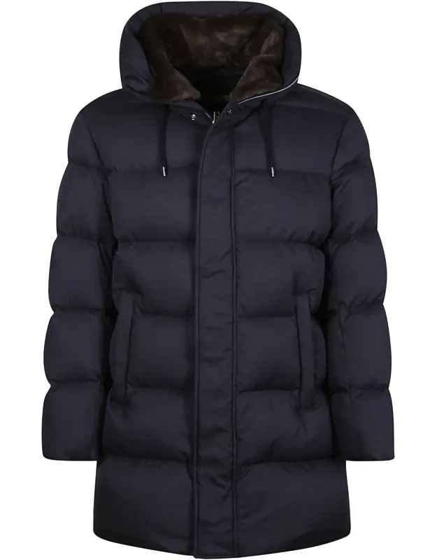 Quilted Hooded Down Jacket
