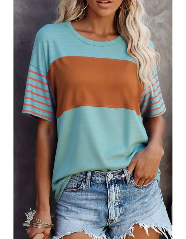 Block Striped Loose Tee