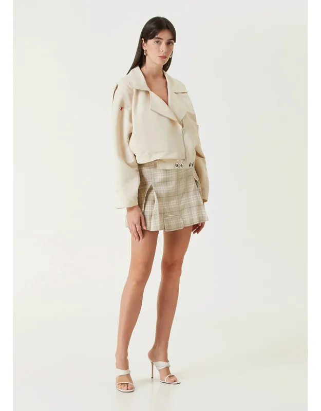 Linen Blend Free Heaven Pleated Mini Skirt